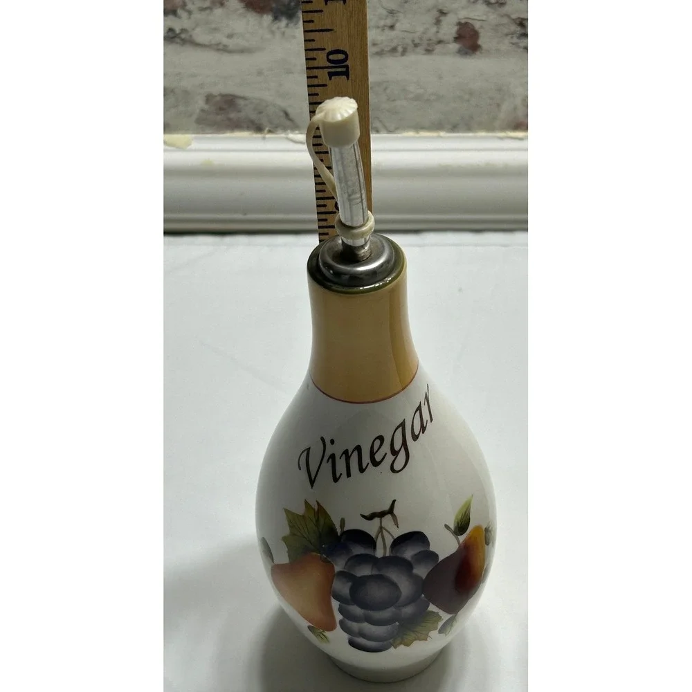 Sonoma Villa Oil Vinegar Cruet Set Home Interiors Fruit Motif Good Earthenware